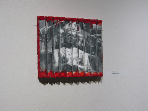 "Holy Messengers". Silver gelatin accordian prints, encaustic on birch frame.