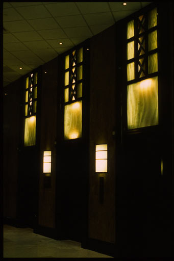 Clay Carved and Molded Glass Elevator Doors