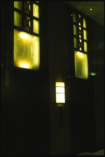 Clay Carved and Molded Glass Elevator Doors