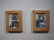 "Mary and Ganesha". Silver gelatin prints, encaustic, gold leaf in wooden enclosures.